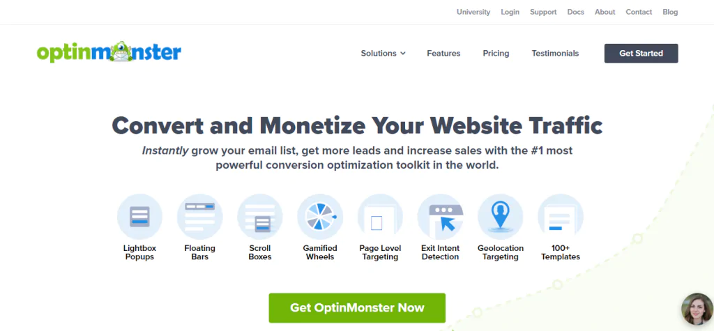 Lead Magnet Tool OptinMonster Homepage