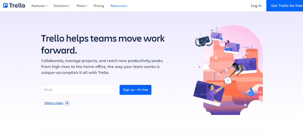 Trello_website copywriting example