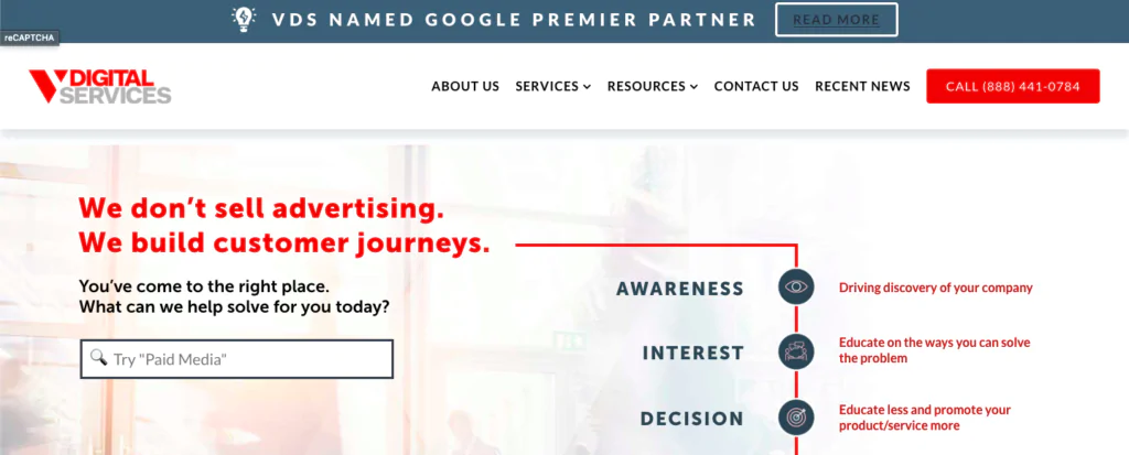 V Digital Services homepage