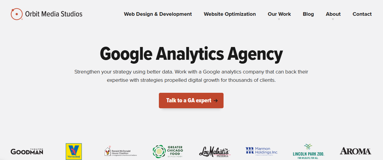 Screenshot of the Orbit Media Studios homepage
