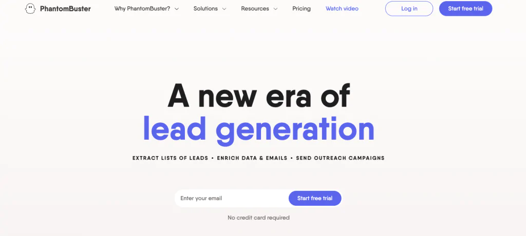 PhantomBuster homepage