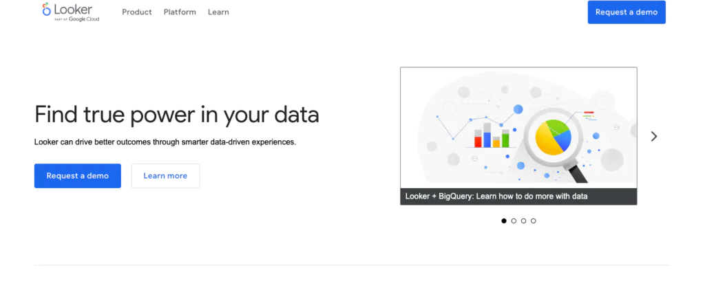 Looker homepage