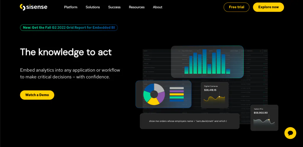 Sisense homepage