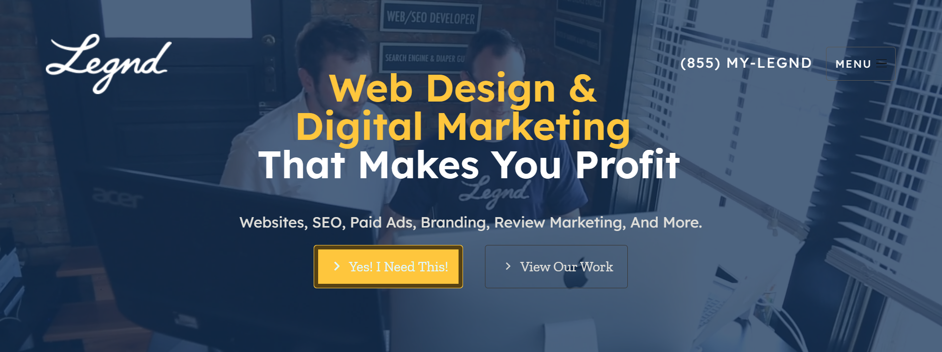 Legnd Beauty Marketing Agency Homepage