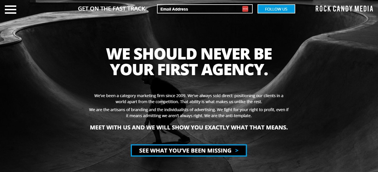 Rock Candy Media Marketing Agency in Texas - Screenshot of homepage