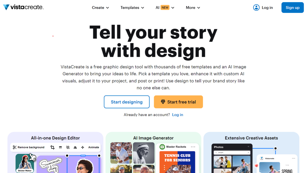 VistaCreate Homepage