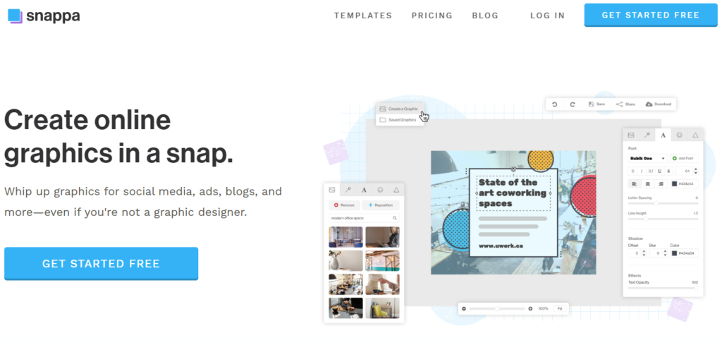 Snappa homepage 