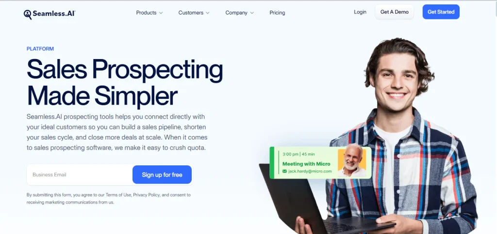 Seamless.AI homepage