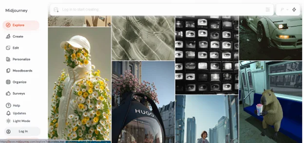 Midjourney homepage