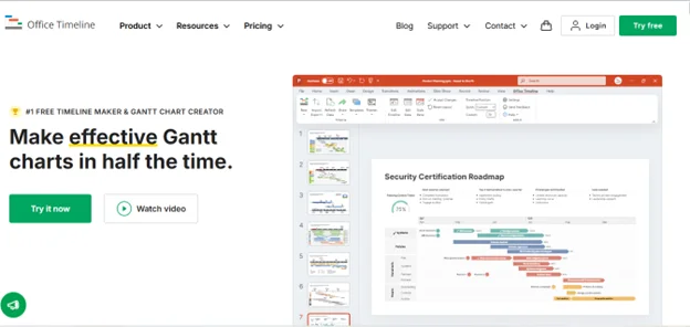 Office Timeline homepage