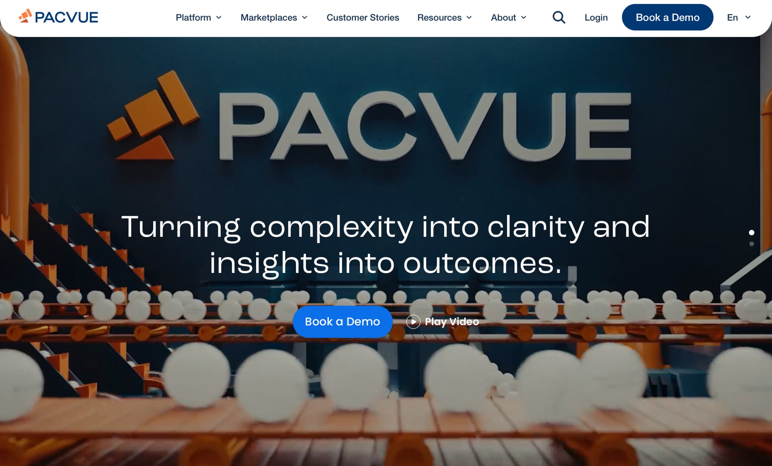Screenshot of the Pacvue homepage