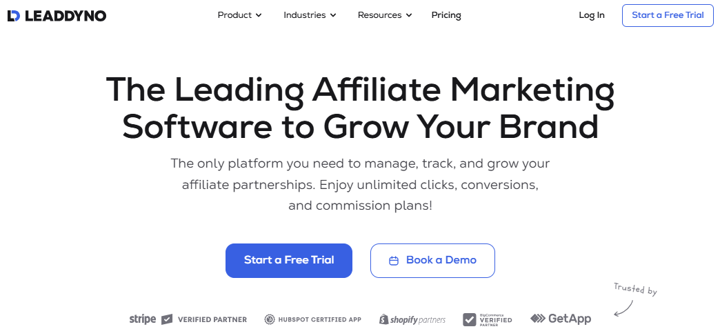 Screenshot of the LeadDyno Homepage