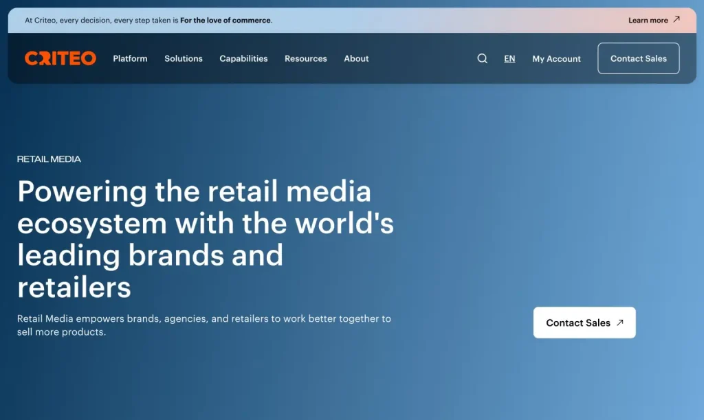Retail Media by Criteo homepage