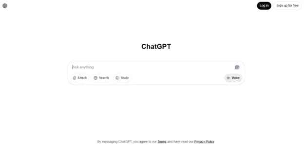 ChatGPT homepage