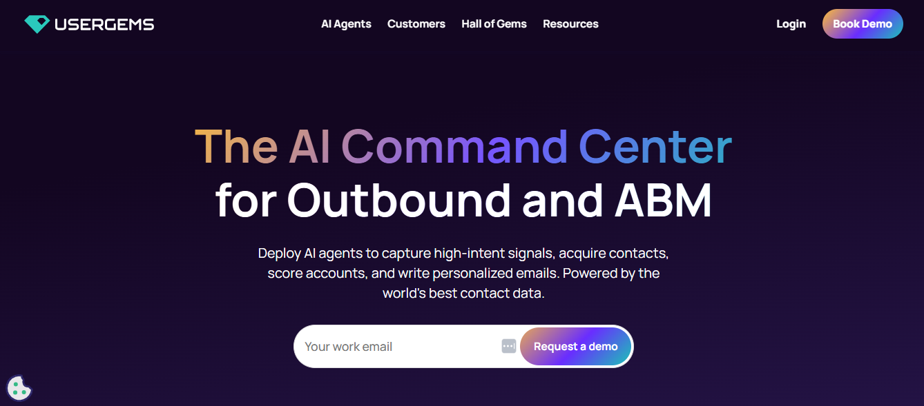 Screenshot of the UserGems homepage