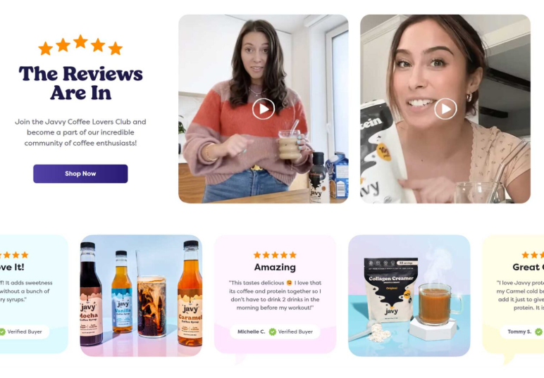 Example of UGC and social proof