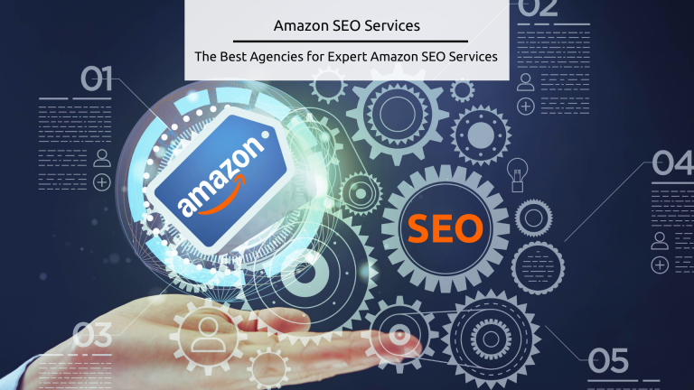 Stock feature image from Canva with the Amazon marketplace logo and the word SEO