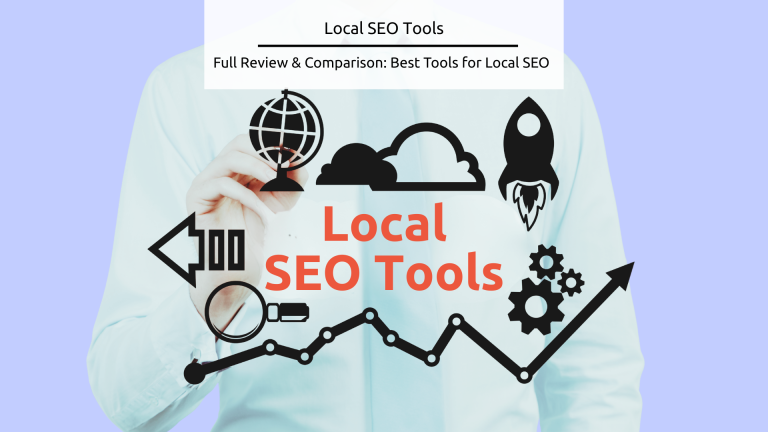 Stock feature image from Canva. Image text says "local SEO tools"