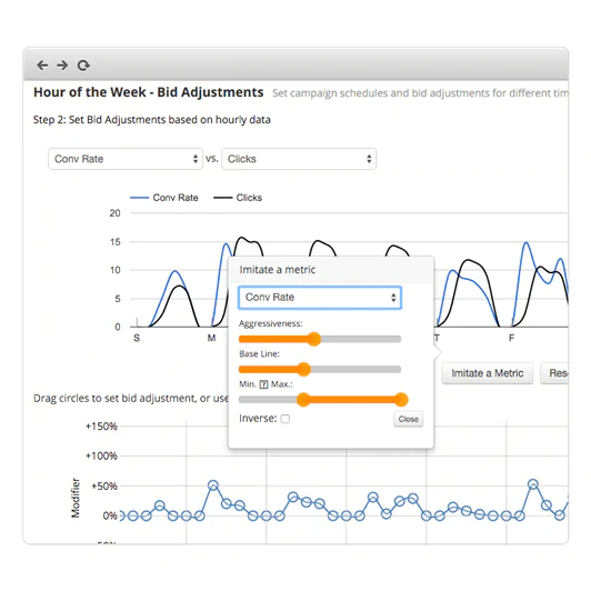 Screenshot of Optmyzr PPC Management Tools Campaign Schedule