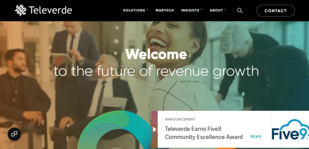 Outsourced sales team - screenshot of the Televerde homepage