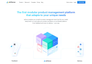Screenshot of the Airfocus Knowledge Management Tool's Homepage