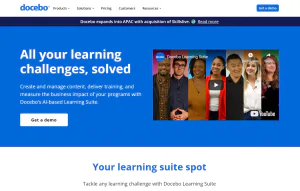 Screenshot of the Docebo Knowledge Management Tool's Homepage