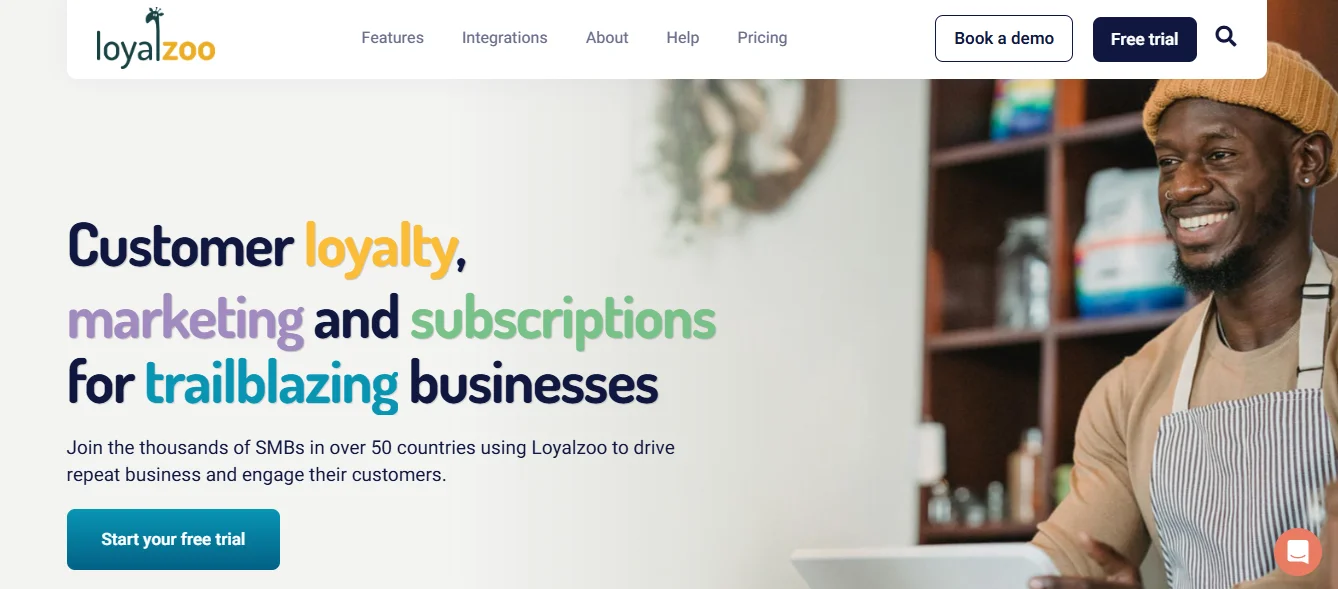 Screenshot of the Loyalzoo homepage