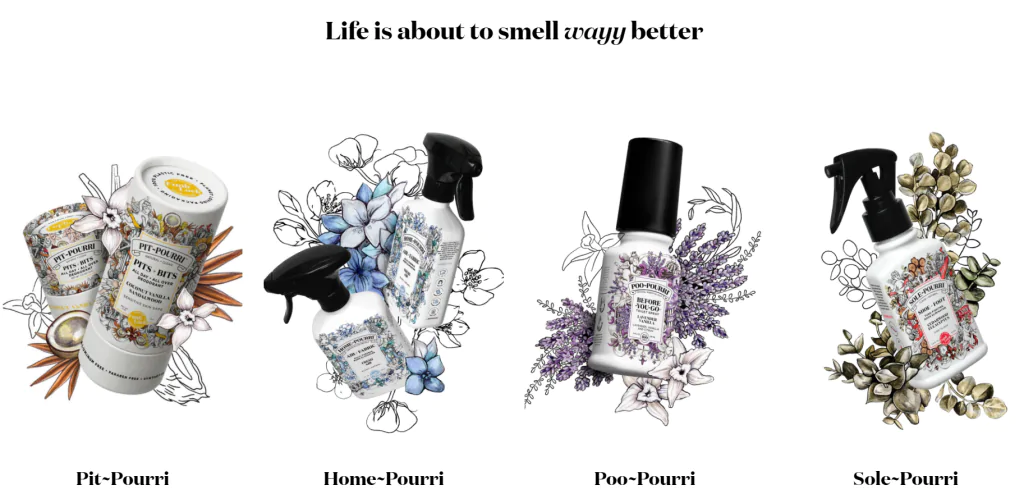 Pourri_website copywriting example