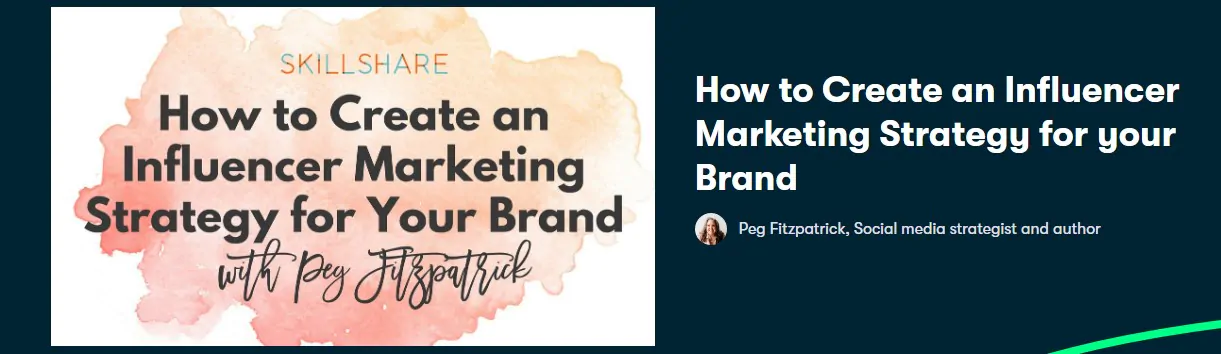 Skillshare influencer marketing course
