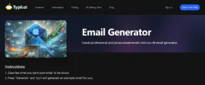 Typli.ai Homepage - Email writing ai free without login
