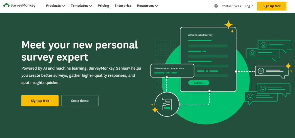 SurveyMonkey - Genius AI Market Research Tool - homepage