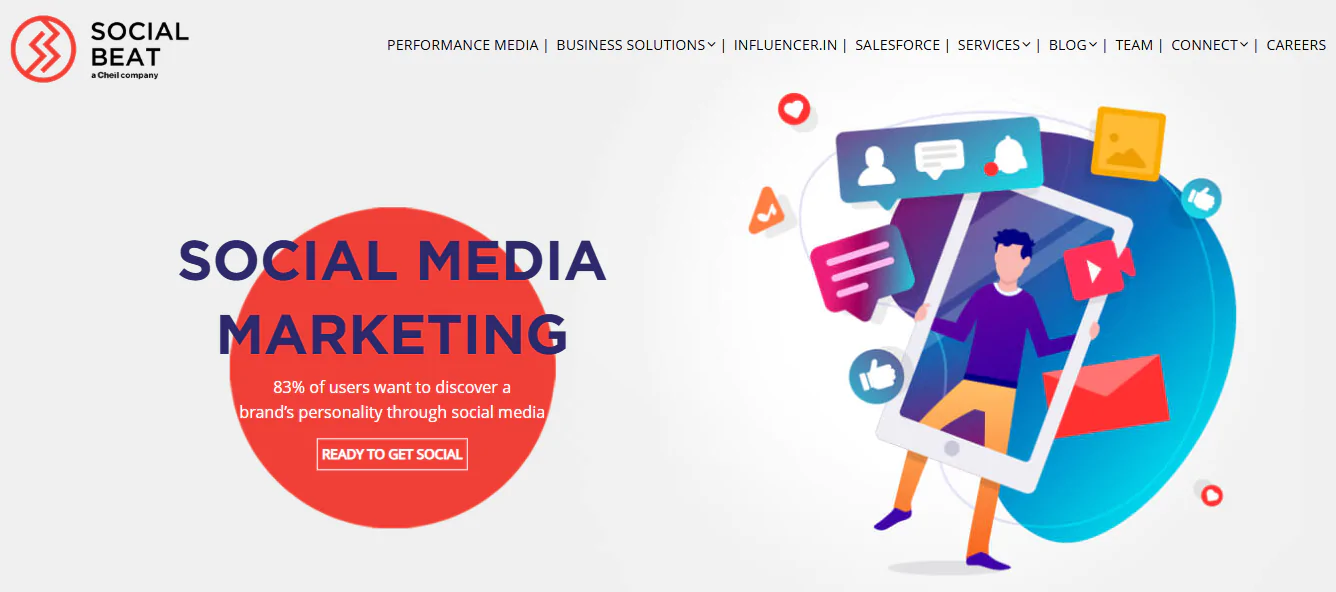 Screenshot of the Social Beat Homepage
