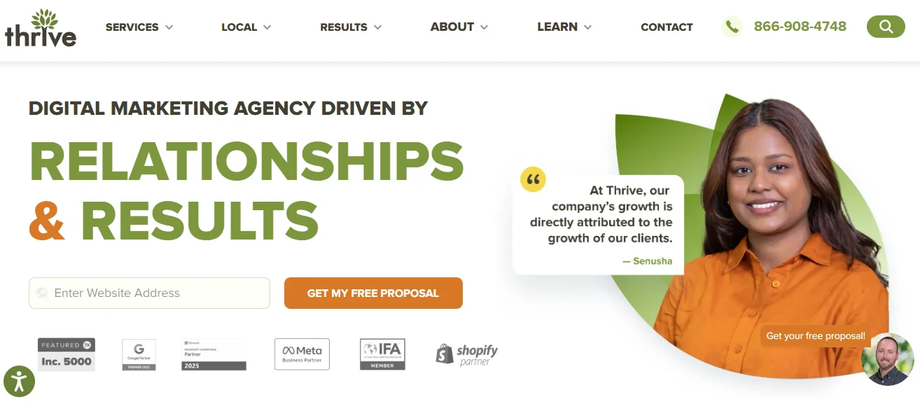 Thrive Internet Marketing Agency Homepage