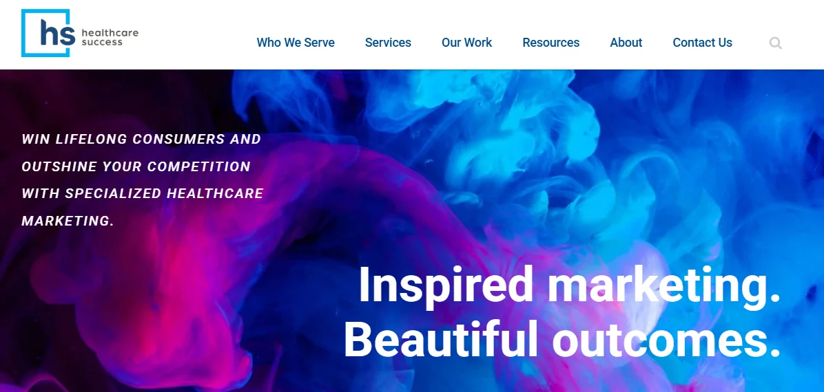 tScreenshoe of the Healthcare Success Agency Homepage